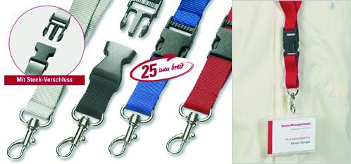 Lanyard mit Steckverschluss, 25 mm