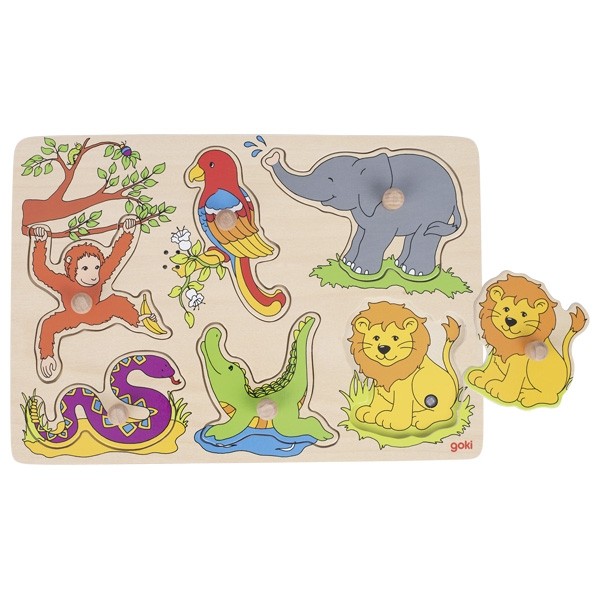 Klang-Puzzle Tiere im Zoo